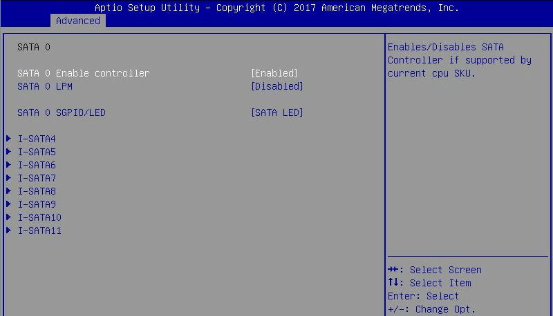 Supermicro A2SDi H TP4F BIOS SATA 0 Controller