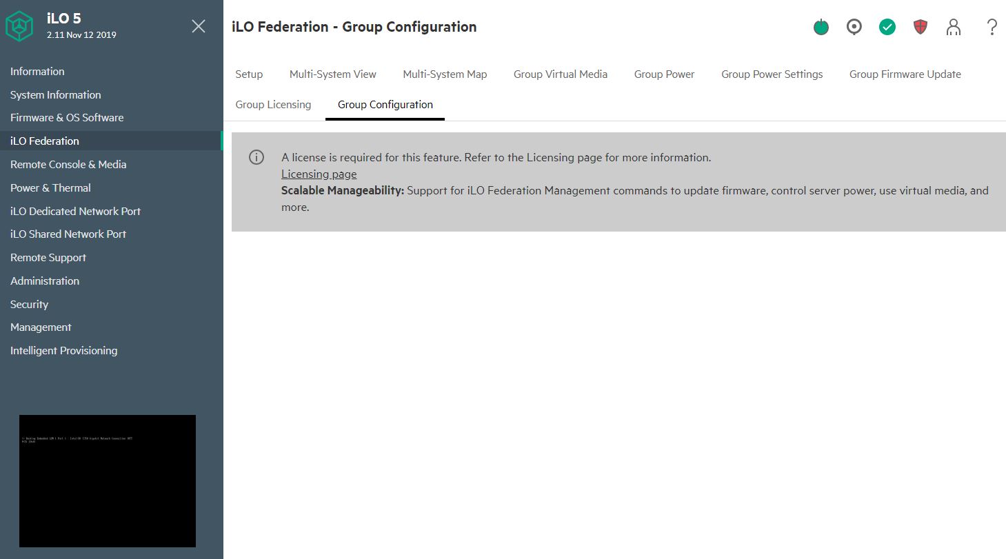 HPE ProLiant MicroServer Gen10 Plus ILO 5 Group Management Need License