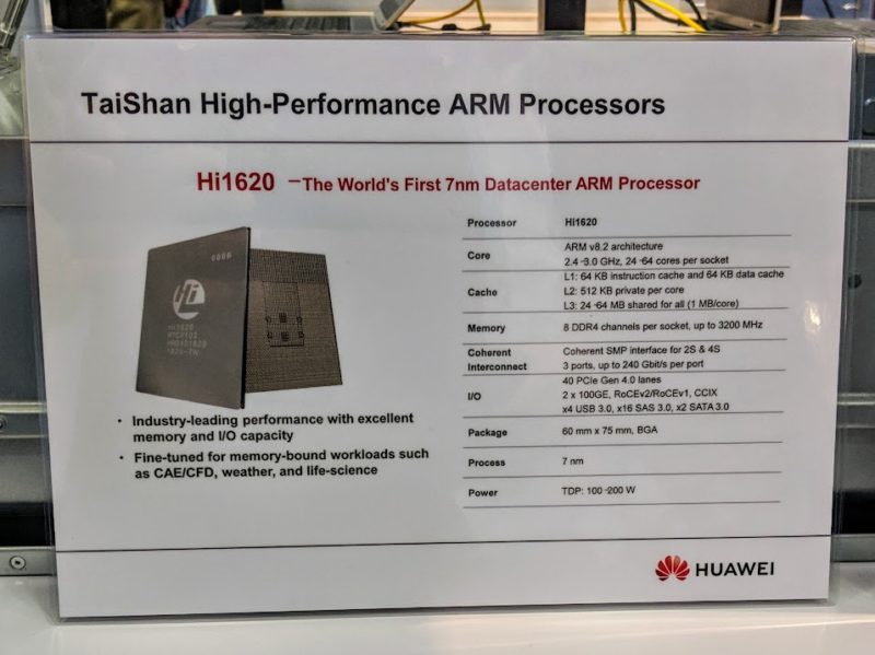 Huawei HiSilicon Hi1620 Placard At SC18