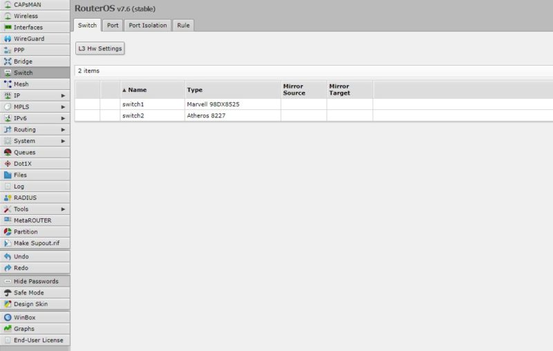 MikroTik CRS518 16XS 2XQ WebFig Switches
