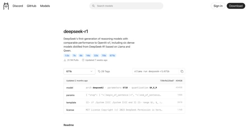 Ollama Deepseek-R1 671B Q4_K_M Download