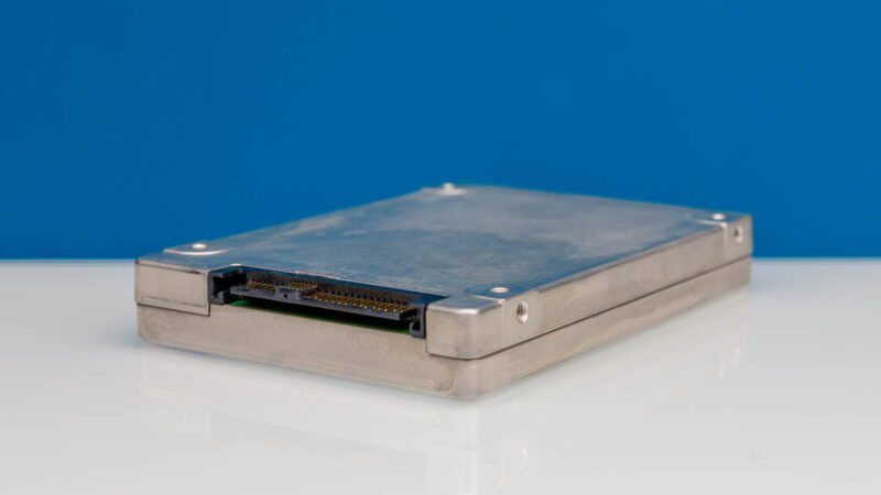 Solidigm D5 P5336 122.88TB SSD Angle Upside Down
